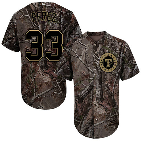 Rangers #33 Martin Perez Camo Realtree Collection Cool Base Stitched Baseball Jersey