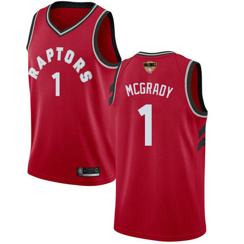 Raptors #1 Tracy Mcgrady Red 2019 Finals Bound Basketball Swingman Icon Edition Jersey