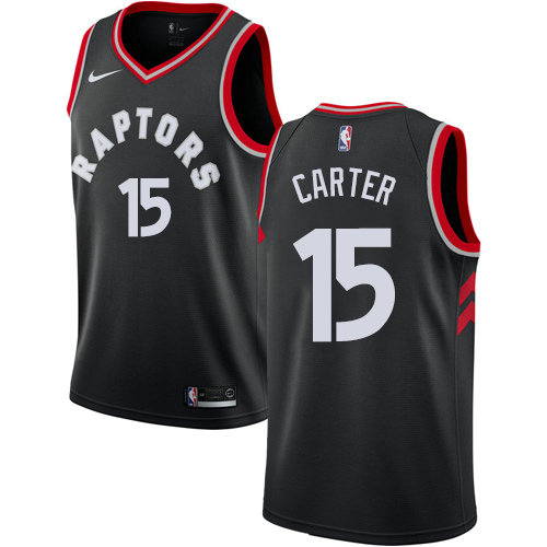 Raptors #15 Vince Carter Black Basketball Swingman Statement Edition Jersey