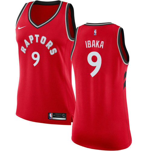 Raptors #9 Serge Ibaka Red Women's Basketball Swingman Icon Edition Jersey