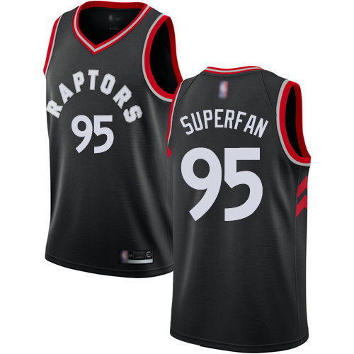 Raptors #95 Superfan Black Basketball Swingman Statement Edition Jersey