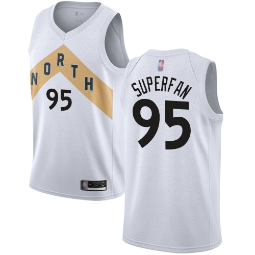Raptors #95 Superfan White Basketball Swingman City Edition 2018 19 Jersey