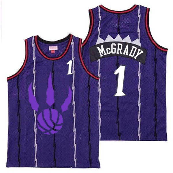 Raptors 1 Tracy McGrady Purple Logo Retro Jersey 5