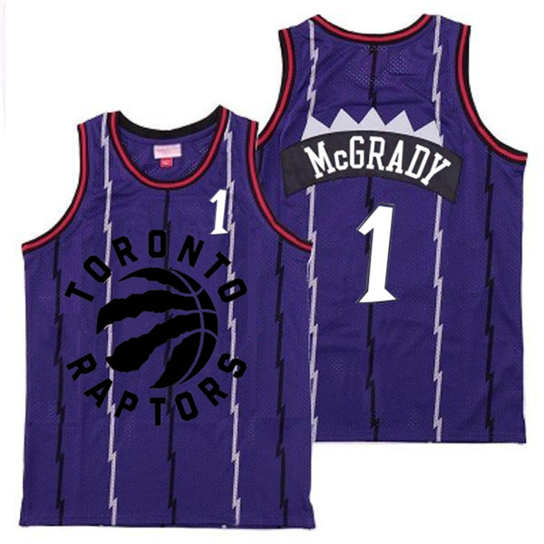 Raptors 1 Tracy McGrady Purple Retro Jersey 3