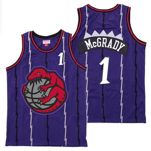 Raptors 1 Tracy McGrady Purple Retro Jerseys 2
