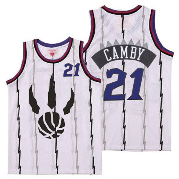 Raptors 21 Marcus Camby White Throwback Jersey 1