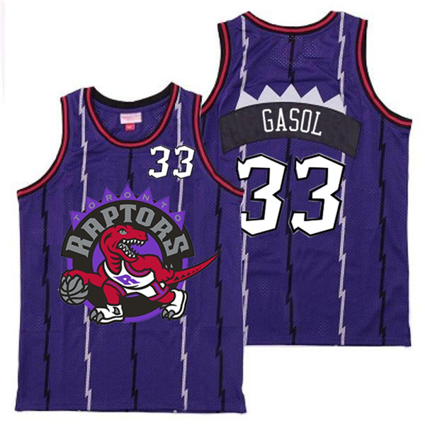 Raptors 33 Marc Gasol Purple Big Logo Retro Jersey 8