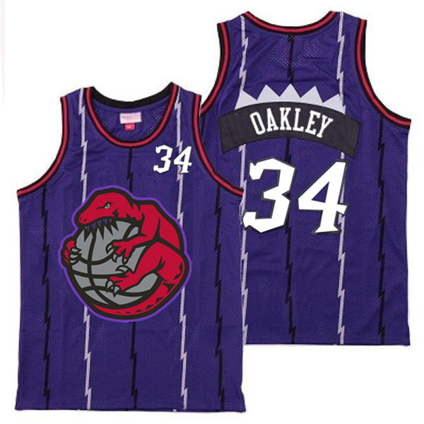 Raptors 34 Charles Oakley Purple Retro Jerseys 2