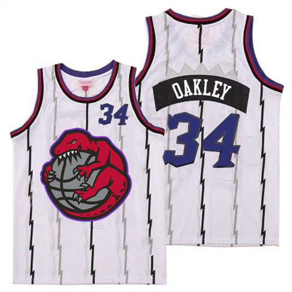Raptors 34 Charles Oakley White Retro Jerseys 2