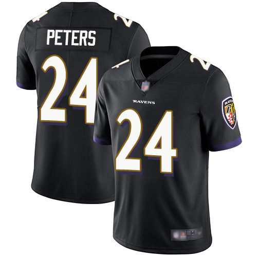 Ravens #24 Marcus Peters Black Alternate Youth Stitched Football Vapor Untouchable Limited Jersey