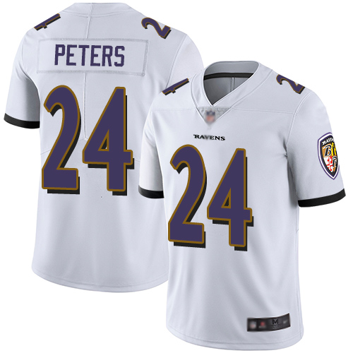 Ravens #24 Marcus Peters White Youth Stitched Football Vapor Untouchable Limited Jersey
