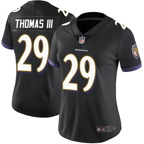 Ravens #29 Earl Thomas III Black Alternate Women's Stitched Football Vapor Untouchable Limited Jersey