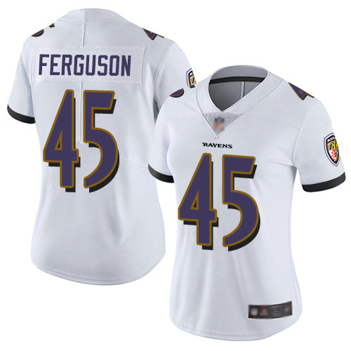 Ravens #45 Jaylon Ferguson White Women's Stitched Football Vapor Untouchable Limited Jersey