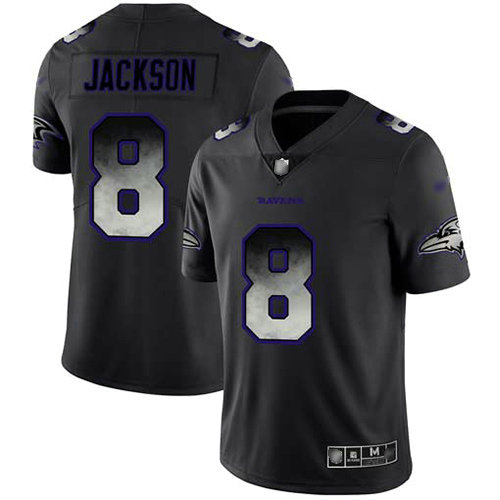 Ravens #8 Lamar Jackson Black Men's Stitched Football Vapor Untouchable Limited Smoke Fashion Jersey