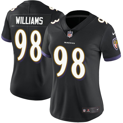 Ravens #98 Brandon Williams Black Alternate Women's Stitched Football Limited Vapor Untouchable Limited Jersey