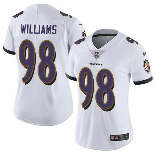 Ravens #98 Brandon Williams White Women's Stitched Football Limited Vapor Untouchable Limited Jersey