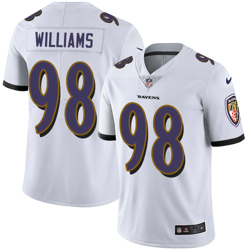 Ravens #98 Brandon Williams White Youth Stitched Football Vapor Untouchable Limited Jersey