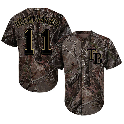 Rays #11 Adeiny Hechavarria Camo Realtree Collection Cool Base Stitched Baseball Jersey