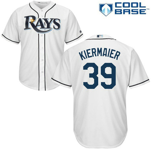 Rays #39 Kevin Kiermaier White Cool Base Stitched Youth MLB Jersey