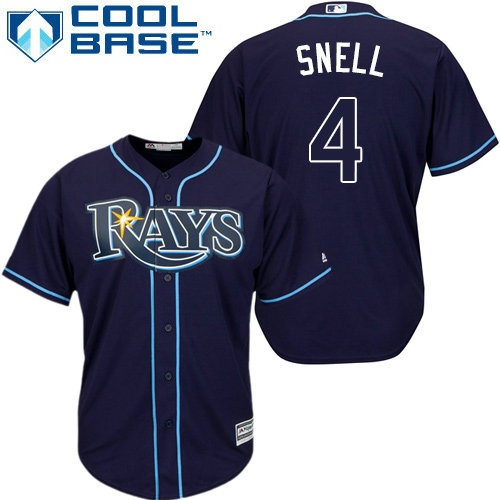 Rays #4 Blake Snell Dark Blue Cool Base Stitched Youth Baseball Jersey
