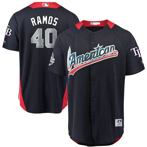 Rays #40 Wilson Ramos Navy Blue 2018 All-Star American League Stitched Baseball Jersey