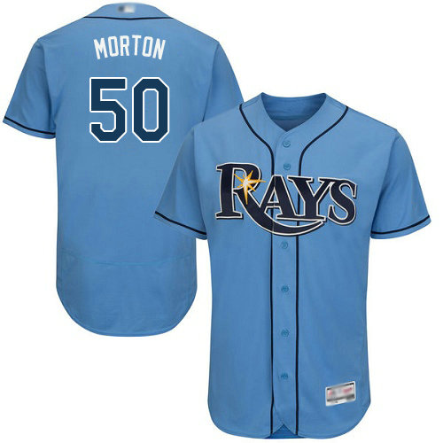 Rays #50 Charlie Morton Light Blue Flexbase Authentic Collection Stitched Baseball Jersey