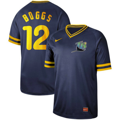 Rays 12 Wade Boggs Navy Throwback Jersey