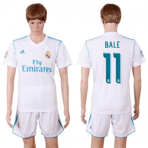 Real Madrid #11 Bale White Home Soccer Club Jersey