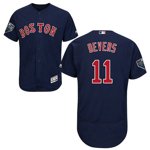 Red Sox #11 Rafael Devers Navy Blue Flexbase Authentic Collection 2018 World Series Stitched MLB Jersey - 副本