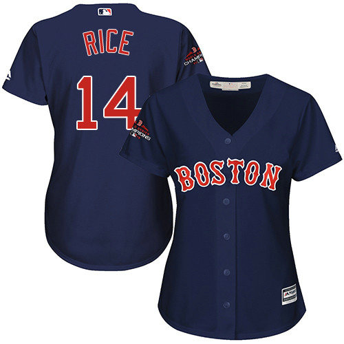 Red Sox #14 Jim Rice Navy Blue Alternate 2018 World Series Champions Women's Stitched MLB Jersey