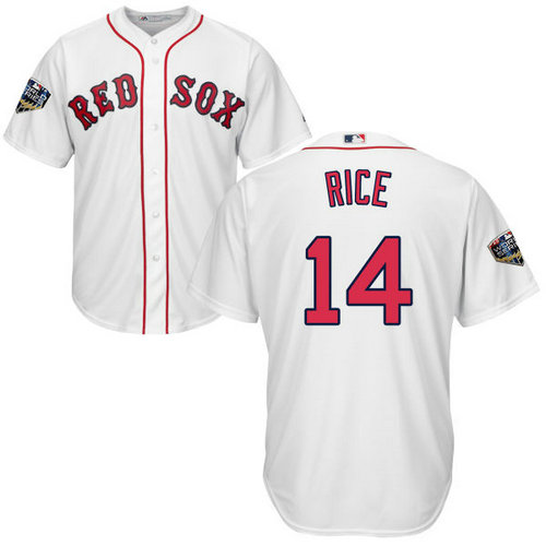 Red Sox #14 Jim Rice White Cool Base 2018 World Series Stitched Youth MLB Jersey