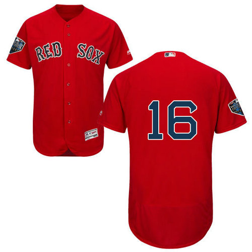 Red Sox #16 Andrew Benintendi Red Flexbase Authentic Collection 2018 World Series Stitched MLB Jersey