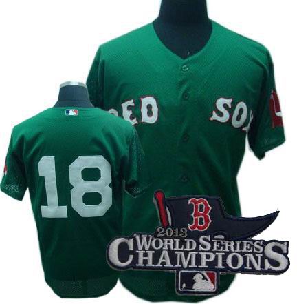 Red Sox #18 Daisuke Matsuzaka jerseys Green 2013 World Series Champions ptach