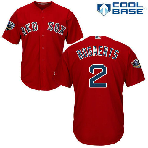 Red Sox #2 Xander Bogaerts Red Cool Base 2018 World Series Stitched Youth MLB Jersey