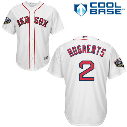 Red Sox #2 Xander Bogaerts White Cool Base 2018 World Series Stitched Youth MLB Jersey