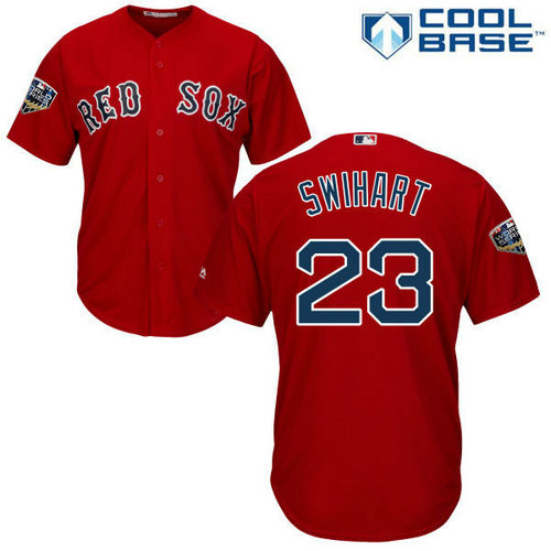 Red Sox #23 Blake Swihart Red Cool Base 2018 World Series Stitched Youth MLB Jersey
