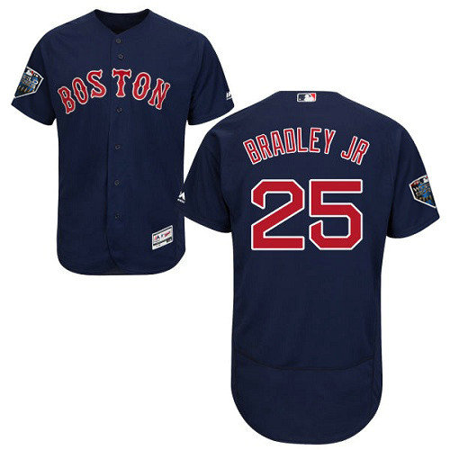 Red Sox #25 Jackie Bradley Jr Navy Blue Flexbase Authentic Collection 2018 World Series Stitched MLB Jersey