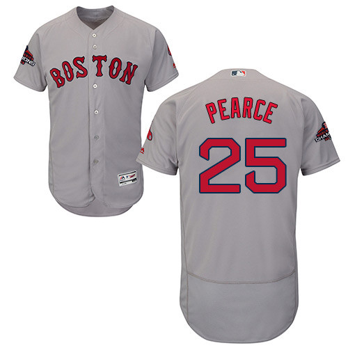 Red Sox #25 Steve Pearce Grey Flexbase Authentic Collection 2018 World Series Champions Stitched MLB Jersey