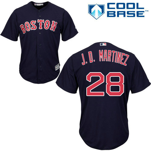 Red Sox #28 J. D. Martinez Navy Blue Cool Base Stitched Youth MLB Jersey