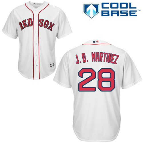 Red Sox #28 J. D. Martinez White Cool Base Stitched Youth MLB Jersey