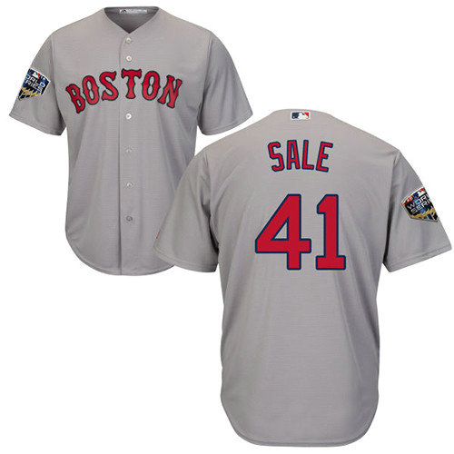 Red Sox #41 Chris Sale Grey Cool Base 2018 World Series Stitched Youth MLB Jersey