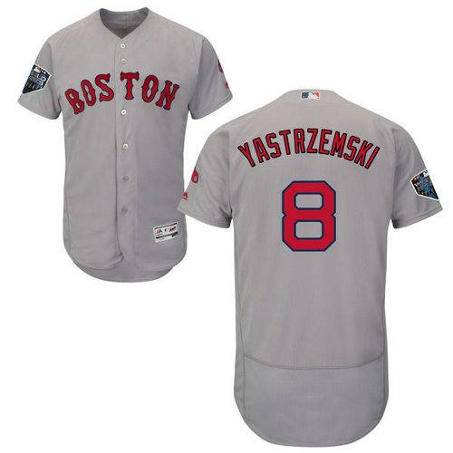 Red Sox #8 Carl Yastrzemski Grey Flexbase Authentic Collection 2018 World Series Stitched MLB Jersey - 副本
