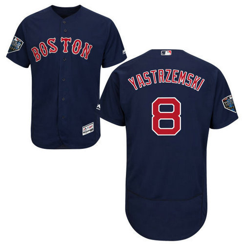 Red Sox #8 Carl Yastrzemski Navy Blue Flexbase Authentic Collection 2018 World Series Stitched MLB Jersey - 副本