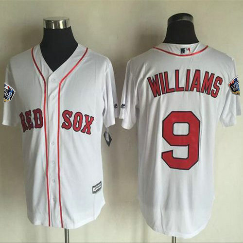 Red Sox #9 Ted Williams White New Cool Base 2018 World Series Stitched MLB Jersey