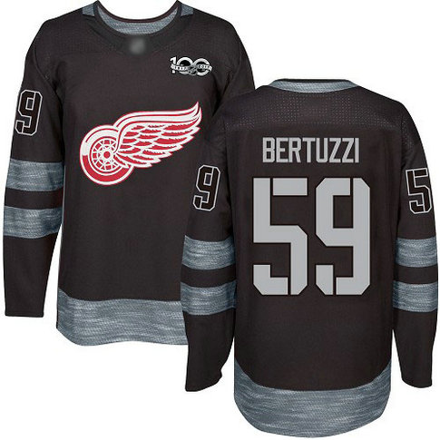 Red Wings #59 Tyler Bertuzzi Black 1917-2017 100th Anniversary Stitched Hockey Jersey