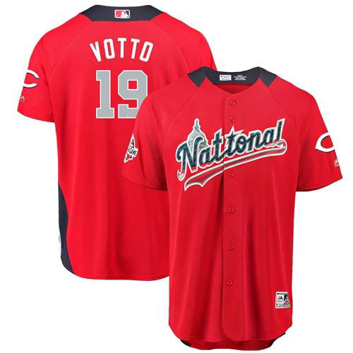 Reds #19 Joey Votto Red 2018 All-Star National League Stitched Baseball Jersey