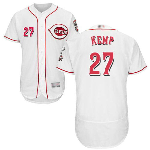 Reds #27 Matt Kemp White Flexbase Authentic Collection Stitched Baseball Jersey