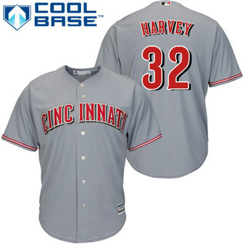 Reds #32 Matt Harvey Grey Cool Base Stitched Youth Baseball Jersey