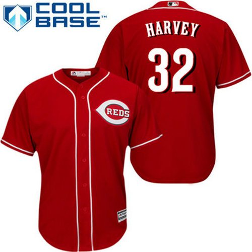 Reds #32 Matt Harvey Red Cool Base Stitched Youth Baseball Jersey
