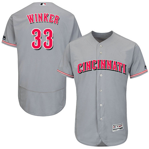 Reds #33 Jesse Winker Grey Flexbase Authentic Collection Stitched Baseball Jersey